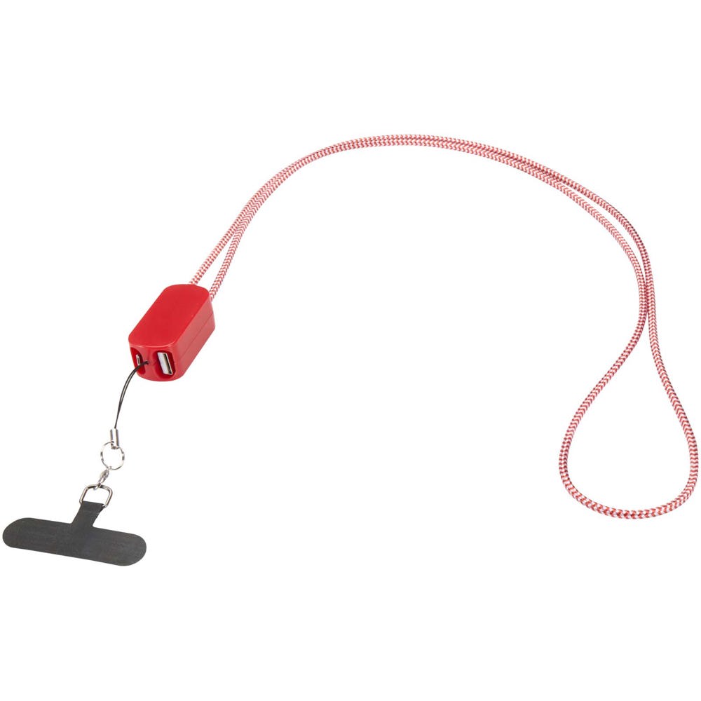 Anser Smartphone Lanyard aus recyceltem Kunststoff mit 27 W 5-in-1 integriertem Kabel