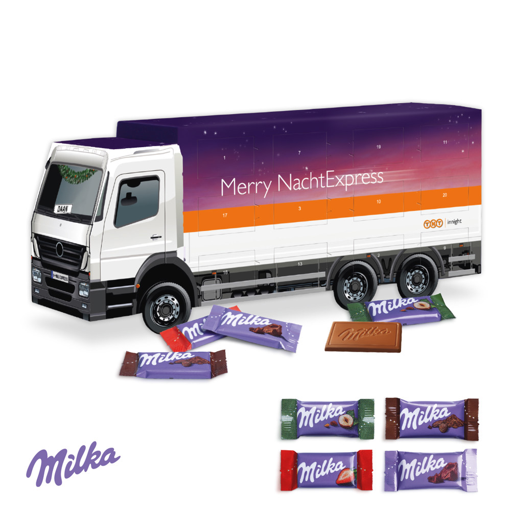 3D Adventskalender "LKW" mit Milka Schokolade