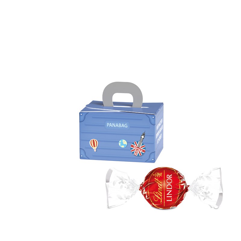 Geschenkbox Mini Koffer, Lindt LINDOR Milchkugeln