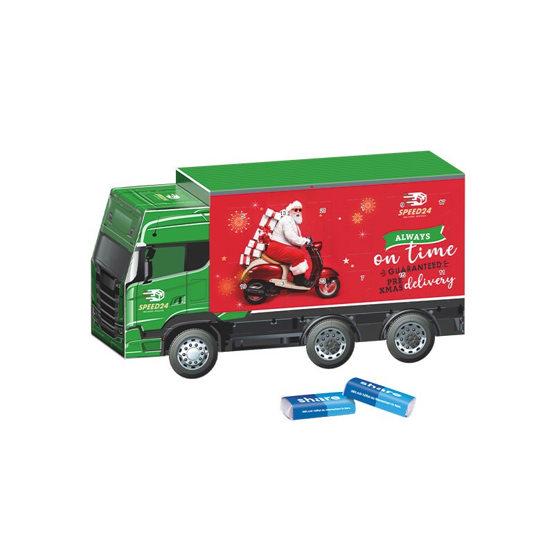 Adventskalender LKW, share Schokotäfelchen