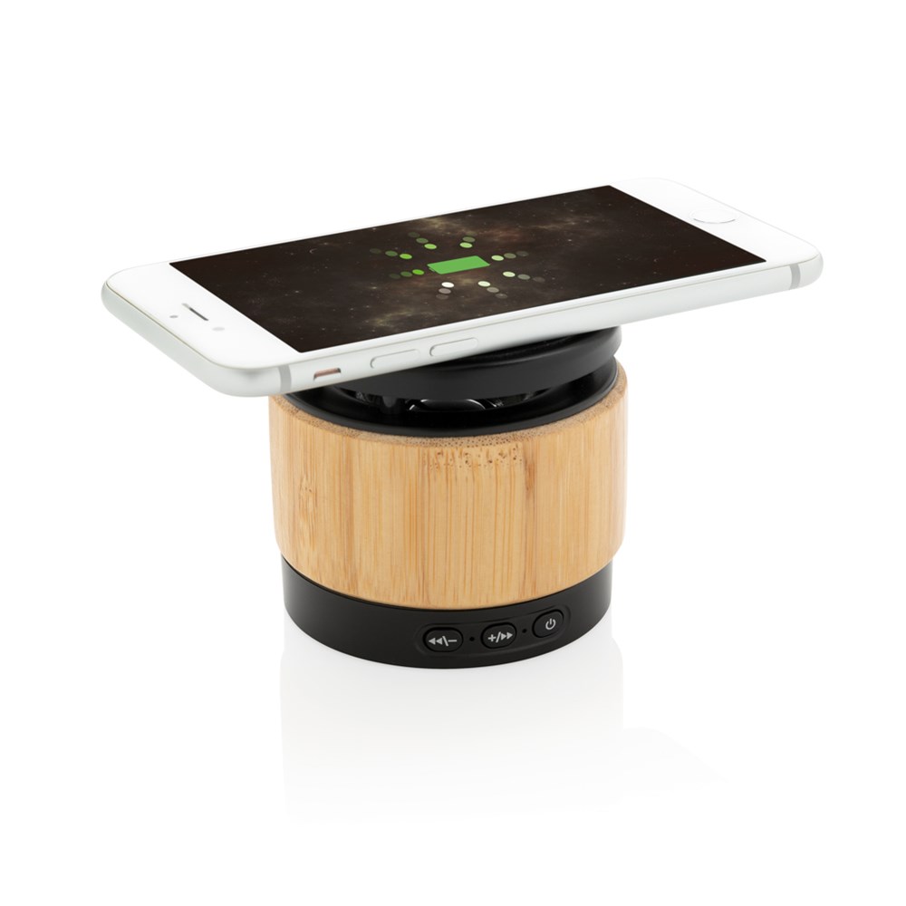 Bambus Wireless Charger und Lautsprecher