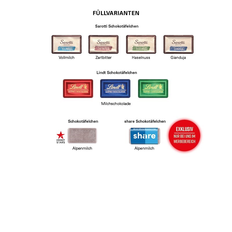 Adventskalender LKW, share Schokotäfelchen